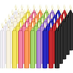 Tobeape Pack of 100 Taper Candles Short Colourful, 1/2 x 4 Inch Small Candles Colourful, Drip-Free Unscented Taper Candles Birthday Candles for Birthday Train Party Thin Mini Candles for Witchcraft