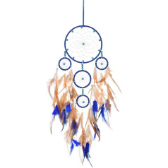 Traumfänger Handgefertigt, Dreamcatcher mit Federn - für Kinderzimmer & Schlafzimmer, Indischer Traumfänger als Wanddeko & Kreativgeschenk für Jungen und Mädchen