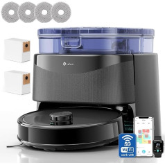 LEFANT M3 Ultra Robot Vacuum Cleaner with Mop Function, 23000 Pa Suction Power, Automatic Docking, Avoid Obstacles, Lifting the Mop, 210 Mins Max, Anti-Tangle, LiDAR Navigation, Multi-Floor Mapping