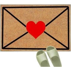 Paillasson De La Saint-Valentin | Conception D'enveloppe Antidérapante | Paillasson Saint-Valentin Pour Entrée Et Chambre À Coucher | Tapis Lavable Pour Cuisine Et Bureau | Décoration Coeur Rouge Blan
