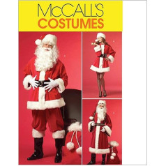 McCall Pattern Company Sewing Pattern Cotton Wool Cotton Blends Velvet Corduroy Twill Gabardine Red XN (XLG-XXL-XXXL)