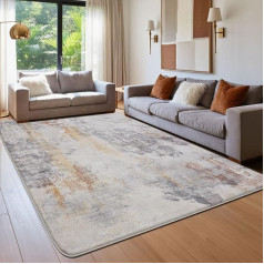 Calore Living Room Rug, Modern Abstract Rug Bedroom, Non-Slip Soft Short Pile, for Bedroom, Living Room, Dining Room (Abstract Grey, 120 x 160 cm)