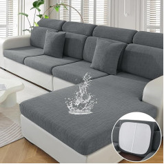 Ystyle Sofa Seat Cushion Cover, Stretch, Waterproof Sofa Seat Cover, Elastic Cushion Covers, Universal Sofa Seat Cushion Cover, Sofa Cushion Cover (2-Seater, Light Grey)