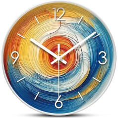 30 cm Wall Clock Without Ticking Noise, Modern Quartz Silent Wall Clocks Large Kitchen Clock Wall for Living Room, Room, Office (White)