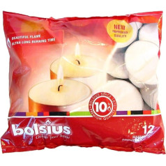 Bolsius Outdoor/Indoor Maxilight Tealight 10 Hour 16x38mm (Bag of 12) - White