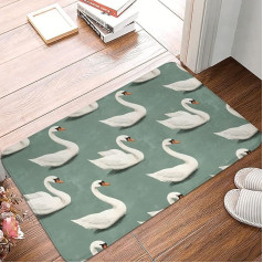 Fußmatte für den Innen- und Außenbereich, eleganter Schwanen-Druck, Küchenteppich, Matten für Boden, Badematte für Badezimmer, waschbar, dünn, Badezimmerteppich, passend unter die Tür, 40,6 x