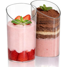 Eupako Small Dessert Cups Reusable Slanted Dessert Cups for Desserts Appetizers Parties Catering Pack of 30