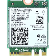 Podazz WiFi 6 AX200 NGW WiFi Card for PC Dual Band 5GHz 2400Mbps / 2.4GHz 574Mbps Wireless WiFi Network Adapter Support Bluetooth 5.0 | MU-MIMO | Supports Win 10 (32/64 Bit) Only