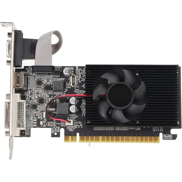 VBESTLIFE GT610 1GB DDR3 Graphics Card 64bit 1800MHz Computer Graphics Card with Fan DVI VGA HDMI PCIe X16 2.0 Bus