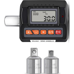 Digitaler Drehmomentadapter 1/2 Zoll 340 Nm mit LED & Summer, ±2% Genauigkeit, 4 Einheiten umschaltbar, für Auto Fahrrad Industrie Wartung