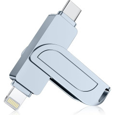 USB C Stick 128 GB for iPhone, Real Capacity USB 3.1 Stick 180 MB/s with MFi Lightning, AI Backup External Memory Stick, Apple Authorised USB Stick for iPhone/iPad/Android OTG Mobile Phone/MAC