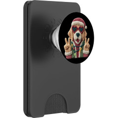 Lustiger Weihnachtsmann-Hund, niedlicher Tierliebhaber, Retro-Design PopSockets PopWallet für MagSafe