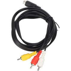 9-Pin Audio and Video DIN Cable, 9-Pin to 3-Pin RCA Adapter, Audio Stereo Cable, Composite Video Extension Cable, for TV AV Receiver, 5.9 Feet