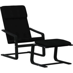vidaXL Recliner Chair, TV Chair with Footstool, Recliner Chair for Living Room, Relaxing Chair, Upholstered Chair, TV Chair, Black Fabric