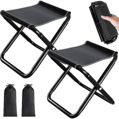 Portable Folding Stool, Pack of 2 Camping Stools 30 cm, Camping Stool, Garden Stool, Lightweight Seat Folding Stool, Folding Chair, Mini Folding Stool, with Storage Bag, for Travel, Hiking