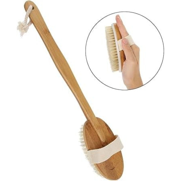 Long Handle Back Brush Washer, Bath and Shower Brush, Face Brush Cellulite Massager Brush Body Brush Bristles Brushes Exfoliating Skin Cleaning Care Brush Massager for Dry
