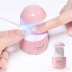 GAOY Mini UV Licht für Gelnägel, Kleine Nagelhärtung Licht, Eggshell LED Nagellampe, USB Nageltrockner für schnelle Aushärtung, Rosa