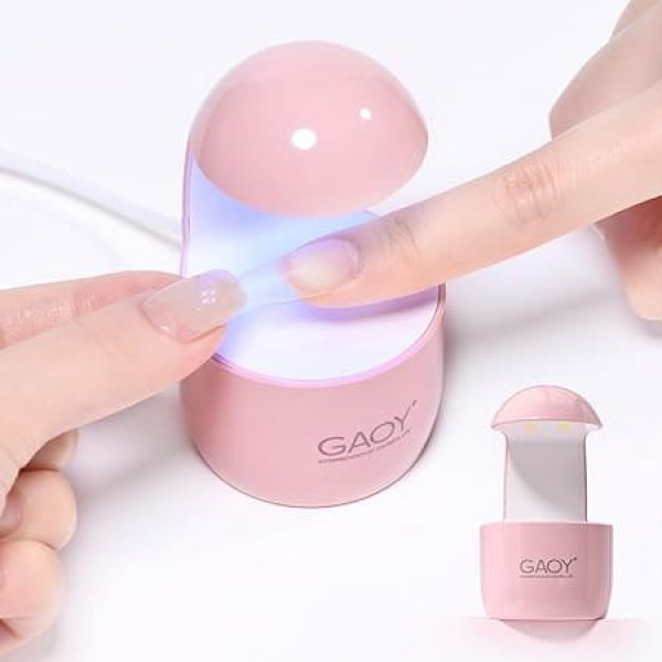 GAOY Mini UV Licht für Gelnägel, Kleine Nagelhärtung Licht, Eggshell LED Nagellampe, USB Nageltrockner für schnelle Aushärtung, Rosa