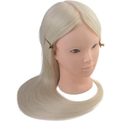 24 Cosmetology Mannequin Heads Training High Temperature Synthetic Fiber Makeup Practice Mannequin Head Blonde Hair Color by Perfehair