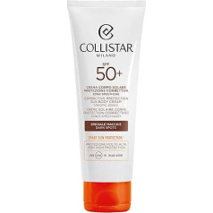 Collistar Sun Body Cream SPF 50+ High Protection Against Pigment Spots, Prevents Sun Spots, Treats and Corrects Them Light Texture with Quick Absorption, Waterproof, 100 ml