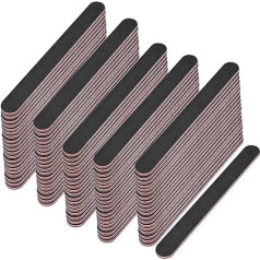 EuBeCos 100 x Premium Professional Nail Files Black Straight Grit 100/180 Made in Germany