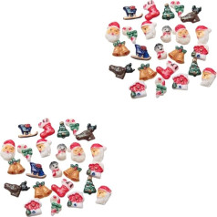 FRCOLOR 100stücke Weihnachts-themen-nagelkunst Dekorationen Resin Patches Für Maniküre Handyhüllen Karten Kreative Fingernagel-dekore Für Bastelprojekte