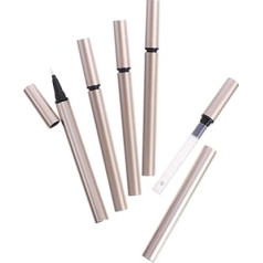 Zerodeko Pack of 5 Eyeliner Empty Container with Precision Brush Applicator Durable Plastic Bottles Airtight Lockable for Filling Small Liquids Suitable for