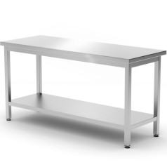 Centrālais darba virsmas galds ar plauktu Budget Line 1200 x 600 x 850 mm - Hendi 817179