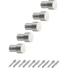 SOTECH TUULA Coat Hooks Made of Solid Stainless Steel Including Mounting Material 30 mm Total Length Wall Hook Towel Holder Pack of 5