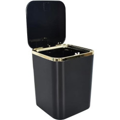 Small Table Bin with Lid, 2 L, Mini Table Waste Bin for Dining Room, Bathroom, Office, Bedroom (Black)