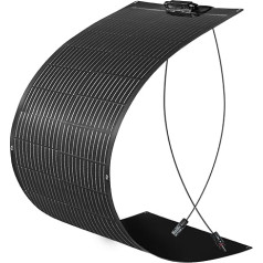 Flexible Solar Panel, 100 W, Black, 12 V Monocrystalline Flexible Solar Panel, Motorhome, 100 Watt Solar Module for 12 V Batteries, Balcony, Pv Module, Flexible, Narrow, Caravan, Boat, Photovoltaic