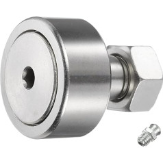 sourcing map CF20/KR52 X Nockenfolger-Gleisläuferlager, 304 Edelstahl, Nadellager, 52 mm Rollendurchmesser, M20-Bolzen-Typ (Sechskant-Stecknuss)