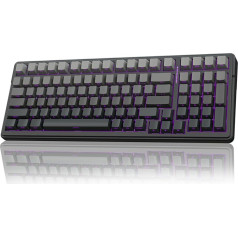 AULA F99 Wireless Gaming Keyboard, 3 Modes, 2.4GHz/Type-C/BT5.0 Mechanical Keyboard with Five-Layer Padding Structure, RGB, 8000 mAh, QWERTY, Hot-swap Custom Keyboard Mechanical (Grey)