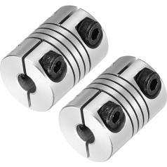 sourcing map Flexible Wellenkupplung, 5 bis 5 mm, 20 mm Länge, 15 Durchmesser, Klemmwellenkupplung, Aluminiumlegierung, Gelenkverbinder, Schrittmotor-Kupplung für 3D-Drucker, CNC-Maschinen