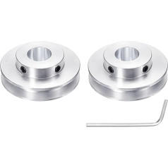 sourcing map 1 x Single Groove Pulley, 15mm Fixed Bore, 50mm OD Aluminum Alloy Mechanical Pulley with Hex Wrench for 6mm PU Round Belt