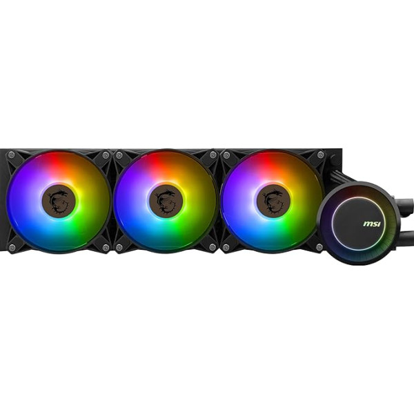 MSI MAG CORELIQUID E360 AIO CPU Water Cooling - Enlarged Copper Cooling Plate, ARGB Blockhead & FDB Fan, Dual Chamber Water Block, Split-Flow Radiator, Mystic Light - AMD & Intel Compatible