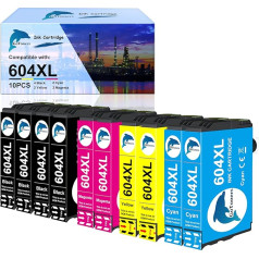 GoToners 604XL Cartridges Compatible with Epson 604 XL Printer Cartridges for Expression Home XP-3200 XP-3205 XP-4200 XP-4205 XP-2200 XP-2205, Workforce WF-2910 WF-2930 WF-2935 WF-2950 (Pack of 10)
