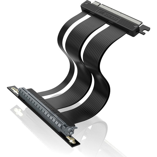 EZDIY-FAB PCI Express 4.0 16x Flexible Cable Extension Port Adapter for Graphics Card, High Speed PCIE Gen4 Riser Cable 90 Degree - 170 mm