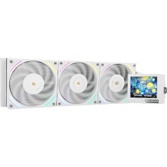 Thermalright Mjolnir Vision 360 ARGB White 360 mm AIO CPU Liquid Cooler, IPS LCD Screen with 320 x 240 Resolution, for AM4/AM5 and LGA1700/1851, 3.5 Inch Magnetic Absorber LCD Screen for Pictures
