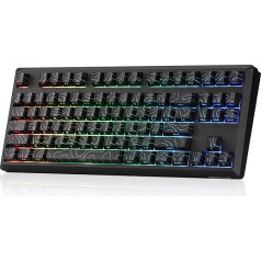 Redragon K737 PRO Wireless 87 Keys Gasket Gaming Keyboard, 80% Premium CNC Aluminum Keyboard, Hot Swap Socket South Facing, 5-Layer Noise Reduction, Side Printed PBT Keycaps