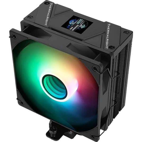 Thermalright Assassin Spirit 120 Vision ARGB Black CPU Air Cooler, PC Cooling with 1500 rpm, 240 x 240 Resolution IPS LCD Screen with 1.54 Inches, Computer Cooler for Intel lga1851/1700, AM4/AM5