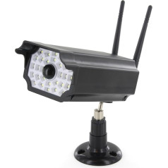 CHACON Fake Camera with Solar Panel with Motion Sensor and LED Built-in, Blacks, Uniek