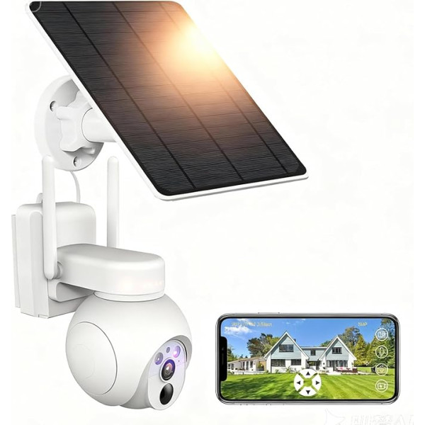 3G/4G LTE Outdoor Solar Surveillance Camera with SIM Card, Camera Surveillance Battery Without WLAN with Motion Detection, Colour/IR Night Vision, 2-Way Audio, Waterproof