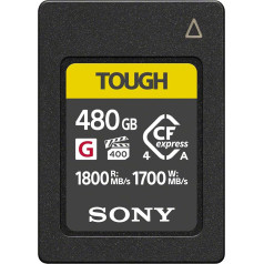 Sony CFexpress Type A 480GB Tough (CEA480T) - VPG400 High Speed G Series, 1800MB/s Read, 1,700MB/s Write, IP57, Heat Resistant - Perfect for 4K/8K Video & High Speed Photography