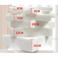 High Density Foam Mattress, Firm, Multiple Sizes, Cuttable for DIY Projects, 12 cm Thickness, 150 x 60 cm, Ideal for DIY, Comfortable Support