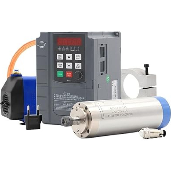 800W Water Cooled Spindle Kit 0.8KW 4 Piece Bearing 65x195mm & 1.5kW Inverter & 65mm Bracket & 75W Water Pump