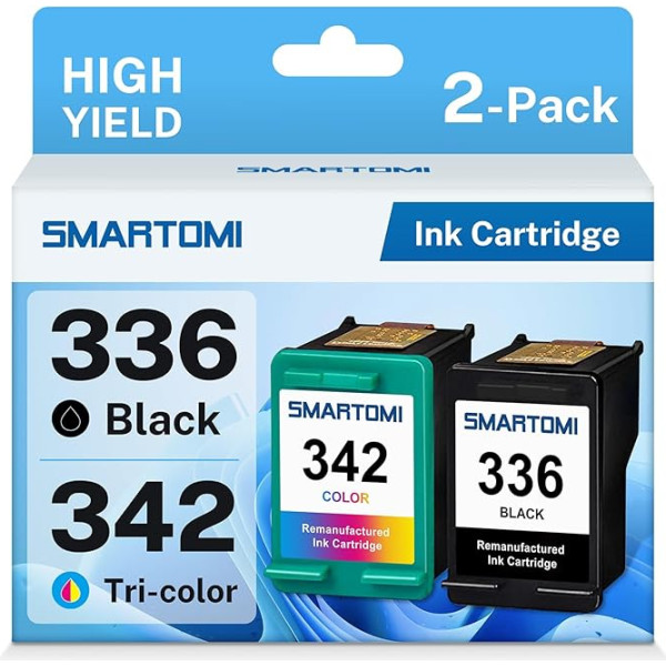 Pack of 2 336 342 Ink Cartridges Remanufactured for HP 336 342 Ink for use with HP Deskjet 5420 5420v 5432 Officejet 6310 Photosmart 2570 2573 2575a PSC 1507 1510 1510s Printers