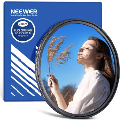 NEEWER 2 in 1 CPL Polarising Filter + Black Diffusion 1/4 Filter, 72 mm Circular Polarising Filter, Soft Camera Lens Effect Filter with Slim Aluminium Frame and Multi-Coated Optical Glass