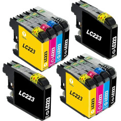 Bergsan 10 Printer Cartridges Compatible with Brother LC223 for MFC-J5320DW DCP-J4120DW MFC-J480DW MFC-J5720DW MFC-J5625DW MFC-J4620DW MFC-J4420DW MFC-J880DW MFC-J4625DW DCP-J562DW MFC-J5620DW