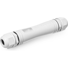 Outdoor Gigabit PoE Passthrough Switch, 1 PoE in 1 PoE Out Extender, IEEE802.3af/at PoE Powered 30W, 10/100/1000Mbps Ethernet, IP67 Waterproof Plug and Play
